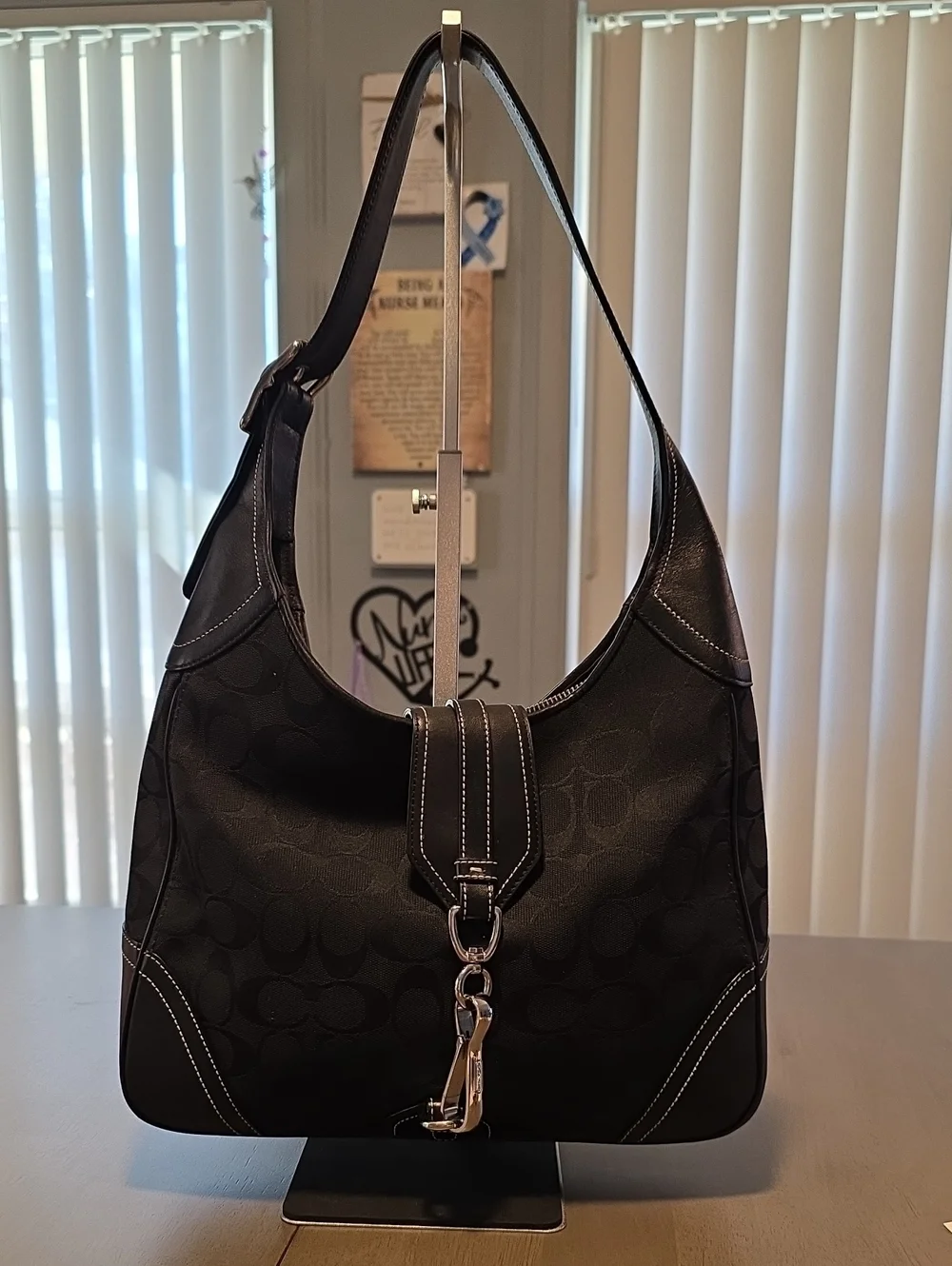 Coach Hamilton Signature Canvas Hobo Shoulder Bag - Picture 1 of 10